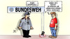 Cartoon: Bundeswehr zerbröselt (small) by Harm Bengen tagged bundeswehr,zerbroeselt,material,kaputt,von,der,leyen,bundesregierung,verteidigungsministerin,verteidigungsministerium,general,friedensbewegung,krieg,harm,bengen,cartoon,karikatur