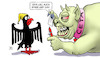Cartoon: CETA-Entscheidung (small) by Harm Bengen tagged ceta,freihandelsabkommen,deutschland,kanada,unterschreiben,bundestag,bundesadler,adler,monster,harm,bengen,cartoon,karikatur