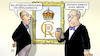 Cartoon: Charles-Monogramm (small) by Harm Bengen tagged offizielles,monogramm,könig,king,charles,cristiano,ronaldo,royals,gb,uk,bilderrahmen,handy,butler,harm,bengen,cartoon,karikatur