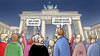 Cartoon: Charlie Gauck (small) by Harm Bengen tagged rede mahnwache brandenburger tor berlin bundespraesident charlie gauck paris freiheit pressefreiheit religionsfreiheit hebdo satire zeitschrift terror islamisten islam is anschlag mord harm bengen cartoon karikatur