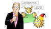 Cartoon: Corona-Medaillenspiegel (small) by Harm Bengen tagged deutschland,medaillenspiegel,sport,podest,treppchen,virus,viren,sieg,corona,reporter,harm,bengen,cartoon,karikatur