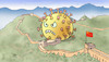 Cartoon: Coronavirus-Mauer (small) by Harm Bengen tagged monster,coronavirus,china,krankheit,pandemie,chinesische,mauer,chinese,great,wall,harm,bengen,cartoon,karikatur