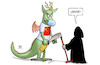 Cartoon: Coronavirus-Schutz (small) by Harm Bengen tagged tod,weichei,drache,mundschutz,monster,coronavirus,china,krankheit,pandemie,harm,bengen,cartoon,karikatur