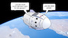 Cartoon: Crew-Dragon (small) by Harm Bengen tagged crew,dragon,tesla,elon,musk,vater,darth,vader,weltraumfahrt,erde,nasa,harm,bengen,cartoon,karikatur