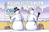 Cartoon: CSU-Klausur Kloster Seeon (small) by Harm Bengen tagged csu,klausurtagung,kloster,seeon,bayern,schneemann,schneemänner,flüchtlinge,obergrenze,sicherheit,transitzonen,herzenswärme,demonstrieren,winter,harm,bengen,cartoon,karikatur