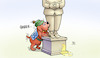 Cartoon: Denkmalschändung (small) by Harm Bengen tagged hund,denkmal,streit,unionsstreit,asylpolitik,cdu,csu,migration,seehofer,merkel,harm,bengen,cartoon,karikatur