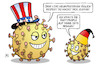 Cartoon: Deutsche Neuinfektionen (small) by Harm Bengen tagged 4000,neuinfektionen,täglich,corona,virus,usa,deutschland,michel,partypeople,feiern,ansteckung,harm,bengen,cartoon,karikatur