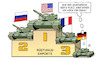Cartoon: Deutsche Waffenxporte (small) by Harm Bengen tagged waffenxporte,rüstungsexporte,usa,russland,frankreich,deutschland,podest,panzer,sipri,harm,bengen,cartoon,karikatur