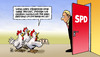 Cartoon: Eiertanz um Rente mit 67 (small) by Harm Bengen tagged eiertanz,rente,67,spd,diskussion,verschiebung,aufhebung,aussetzung,steinmeier,gabriel,nahles,spenden,huhn,hühner,eier,ei