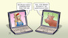 Cartoon: Europa-Schaltkonferenz (small) by Harm Bengen tagged schaltkonferenzen,rücken,entlastend,stier,europa,videokonferenz,laptops,abstand,computer,internet,corona,coronavirus,ansteckung,pandemie,epidemie,krankheit,schaden,harm,bengen,cartoon,karikatur