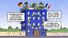 Cartoon: Europäisches Haus (small) by Harm Bengen tagged haus,schirm,rettungsschirm,rating,ratingagentur,euro,eurogipfel,gipfel,eurokrise,euroschulden,euroschuldenkrise,europa,krise,merkel,sarkozy,treffen,ausziehen,penthouse,bevormundung