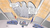 Cartoon: Federstrich (small) by Harm Bengen tagged wahlrechtsreform,rentenreform,frankreich,protest,bundestag,adler,bundesadler,macron,federstrich,harm,bengen,cartoon,karikatur