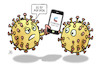 Cartoon: Für dich (small) by Harm Bengen tagged warnung,warnapp,app,krank,gesund,handy,smartphone,corona,covid19,virus,pandemie,harm,bengen,cartoon,karikatur