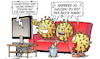 Cartoon: Gassens Freedom Day (small) by Harm Bengen tagged kassenärzte,chef,gassen,freedom,day,oktober,gesang,noten,viren,corona,sofa,tv,harm,bengen,cartoon,karikatur