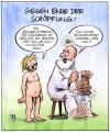 Cartoon: Gegen Ende der Schöpfung (small) by Harm Bengen tagged schöpfung,adam,gott,rippen,ton,rippe,eva,bibel,religion,christentum,paradies