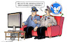 Cartoon: Generaldebatte und Krieg (small) by Harm Bengen tagged generaldebatte,namen,militär,generäle,general,sofa,tv,friedenstaube,dartscheibe,russland,ukraine,krieg,harm,bengen,cartoon,karikatur