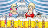 Cartoon: Grüne und Taurus (small) by Harm Bengen tagged hofreiter,taurus,marschflugkörper,grüne,ochsen,bier,oktoberfest,drindl,festzelt,russland,ukraine,krieg,harm,bengen,cartoon,karikatur