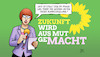 Cartoon: Grüner Antrieb (small) by Harm Bengen tagged slogan,macht,reporterin,grüne,wahlaussage,parteitag,jamaika,koalitionen,bundestagswahl,landtagswahlen,harm,bengen,cartoon,karikatur