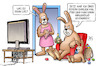 Cartoon: Hase hat frei (small) by Harm Bengen tagged ostern,osterhase,familie,verreisen,ausgangsbeschränkung,tv,corona,coronavirus,ansteckung,pandemie,epidemie,krankheit,schaden,harm,bengen,cartoon,karikatur