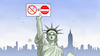 Cartoon: Impfpflicht bei Einreise (small) by Harm Bengen tagged impfpflicht,einreise,usa,corona,freiheitsstatue,lady,liberty,harm,bengen,cartoon,karikatur