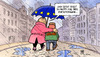 Cartoon: Irland unter dem Rettungsschirm (small) by Harm Bengen tagged irland,rettungsschirm,eu,euro,ezb,iwf,krise,banken,finanzen,rettung,kredit,verschuldung,schirm,regen,geldbörse,portemonnaie