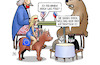 Cartoon: Katzentisch (small) by Harm Bengen tagged katzentisch,europa,stier,usa,uncle,sam,russland,baer,harm,bengen,cartoon,karikatur