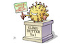 Cartoon: Klimaziel 2020 erreicht (small) by Harm Bengen tagged klimaziel,klimawandel,2020,denkmal,virus,corona,harm,bengen,cartoon,karikatur