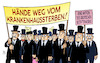 Cartoon: Krankenhaussterben (small) by Harm Bengen tagged demonstration,bestatter,krankenhaussterben,protesttag,lauterbach,harm,bengen,cartoon,karikatur