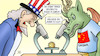 Cartoon: Lesart (small) by Harm Bengen tagged lesart,mikroskop,uncle,sam,drache,made,in,china,usa,corona,coronavirus,ansteckung,pandemie,epidemie,krankheit,schaden,harm,bengen,cartoon,karikatur