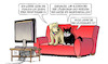 Cartoon: Löwenjagd (small) by Harm Bengen tagged frauen,fussball,wm,tv,löwenjagd,katze,daumenkrallen,wildschwein,löwin,kleinmachnow,hund,sofa,harm,bengen,cartoon,karikatur