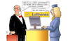 Cartoon: Lufthansa normal (small) by Harm Bengen tagged flug,flughafen,gestrichen,normalisiert,normal,schalter,streik,warnstreik,lufthansa,verdi,tarifrunde,harm,bengen,cartoon,karikatur