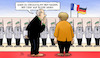 Cartoon: Merkel und Macron (small) by Harm Bengen tagged merkel,macron,deutschland,frankreich,antrittsbesuch,bundeswehr,soldaten,damen,frau,harm,bengen,cartoon,karikatur