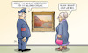 Cartoon: Monet-Heuhaufen (small) by Harm Bengen tagged monet,les,meules,versteigerung,111,millionen,dollar,heu,bild,kunst,aufseher,susemil,harm,bengen,cartoon,karikatur