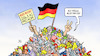 Cartoon: Müll-Rekord (small) by Harm Bengen tagged rekord,verpackungsmüll,berg,fahne,harm,bengen,cartoon,karikatur