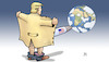 Cartoon: Nach INF-Vertragsende (small) by Harm Bengen tagged mittelstreckenraketentest,trump,usa,inf,vertrag,kündigen,abrüstung,russland,exhibitionist,welt,harm,bengen,cartoon,karikatur