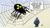 Cartoon: Netzausbau (small) by Harm Bengen tagged netzausbau,netz,stromnetz,spinne,spinnennetz,altmaier,umweltminister,energiewende,akw,atomkraft,kernkraft,radioaktiv,leitungen,strom