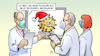 Cartoon: Neue Mutation (small) by Harm Bengen tagged neue mutation grossbritannien uk gb besonders ansteckend corona virus weihnachten mütze wissenschaftler monitor harm bengen cartoon karikatur