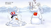 Cartoon: Neulich in Alaska (small) by Harm Bengen tagged neulich,alaska,china,usa,schneemann,drache,uncle,sam,winter,harm,bengen,cartoon,karikatur