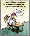 Cartoon: Otto Hahn (small) by Harm Bengen tagged physik,hahn,huhn,atom,kernspaltung