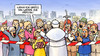 Cartoon: Päpstin (small) by Harm Bengen tagged papst,päpstin,besuch,deutschland,berlin,erfurt,freiburg,kirche,religion