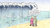 Cartoon: Pandemie der Ungeimpften (small) by Harm Bengen tagged pandemie,der,ungeimpften,corona,vierte,welle,meer,see,wasser,strand,panik,harm,bengen,cartoon,karikatur