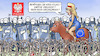 Cartoon: Polen-Belarus-Grenze (small) by Harm Bengen tagged polen,belarus,grenze,kaffee,stacheldraht,migration,flüchtlinge,polizei,europa,eu,stier,harm,bengen,cartoon,karikatur