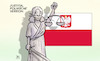 Cartoon: Polnische Justitia (small) by Harm Bengen tagged justitia,polnische,version,polen,pis,regierung,richter,justizreform,mundtot,knebel,harm,bengen,cartoon,karikatur