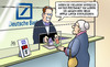 Cartoon: Postbank (small) by Harm Bengen tagged interesse,postbank,deutsche,bank,aufspalten,abstossen,schalter,kunde,apple,watch,uhr,eintauschen,susemil,harm,bengen,cartoon,karikatur