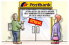 Cartoon: Postbank und Bahn (small) by Harm Bengen tagged glück,geld,abheben,bahn,streik,lokführer,bahnfahrt,ausfallen,postbank,deutsche,bank,gewerkschaft,arbeitskampf,tarifkampf,gdl,harm,bengen,cartoon,karikatur