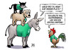 Cartoon: Probe-Abstieg (small) by Harm Bengen tagged platz,werder,bremen,abstieg,bremer,stadtmusikanten,esel,hund,katze,hahn,fussball,bundesliga,harm,bengen,cartoon,karikatur