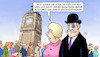 Cartoon: Queen-Schlange (small) by Harm Bengen tagged schlange,sarg,englischer,humor,zweite,kasse,aufmachen,blaues,auge,royal,beerdigung,trauer,big,ben,queen,elisabeth,tod,tot,gb,uk,harm,bengen,cartoon,karikatur