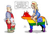 Cartoon: Rindersalami (small) by Harm Bengen tagged rezept,rindersalami,uefa,em,regenbogen,ungarn,homophobie,schlachter,metzger,schlachten,europa,eu,stier,harm,bengen,cartoon,karikatur