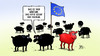 Cartoon: Rotes Schaf (small) by Harm Bengen tagged grieche,rot,rotes,schaf,schafe,familie,schwarz,angst,eu,europa,griechenland,wahl,alexis,tsipras,links,syriza,harm,bengen,cartoon,karikatur