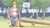 Cartoon: RWE-Hack (small) by Harm Bengen tagged rwe,braunkohle,umwelt,stromkonzern,hambacher,forst,widerstand,räumung,wald,baum,gefällt,holzfäller,handy,internet,gehackt,cyberangriff,harm,bengen,cartoon,karikatur